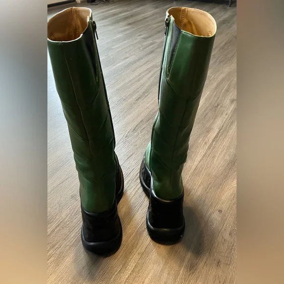 John Fluevog Green Paloma Boots Size 8 - Picture 9 of 12